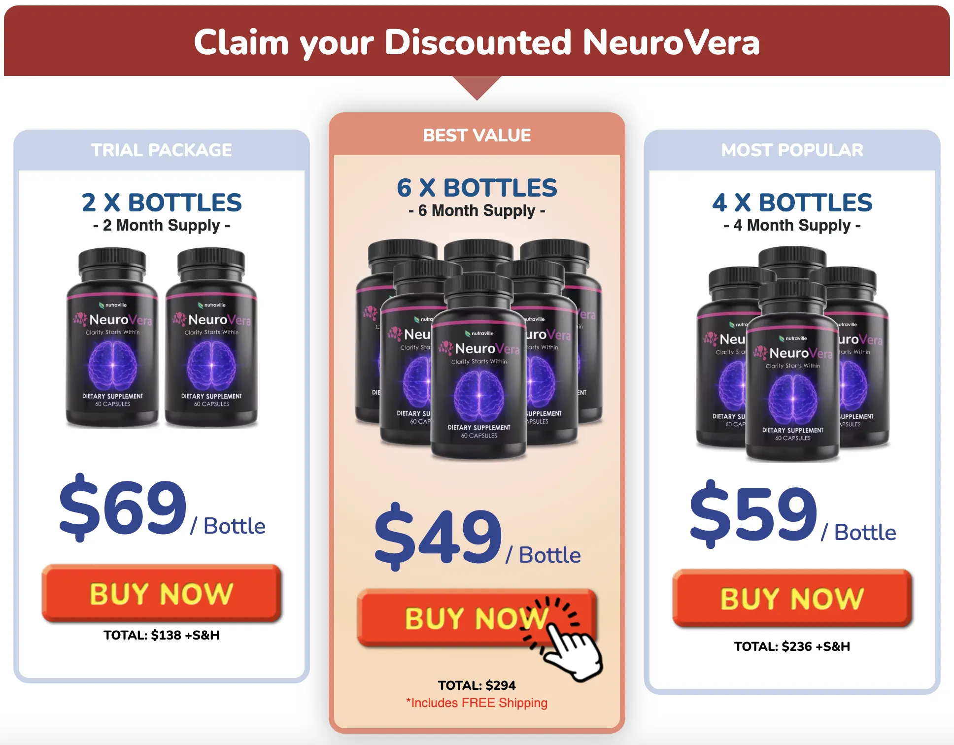 NeuroVera order page